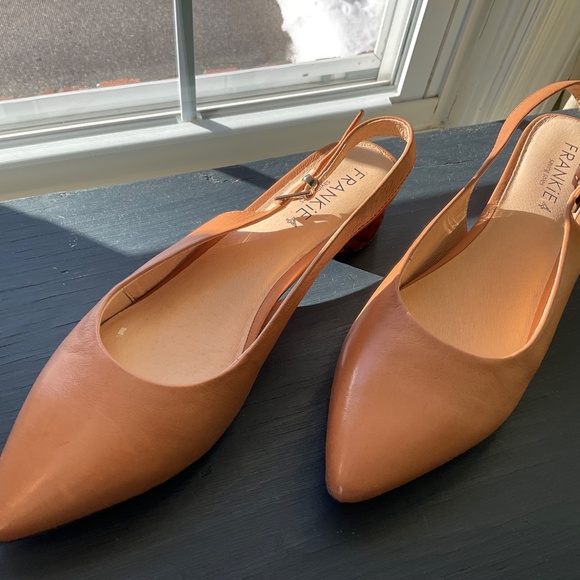 FRANKIE4 Juliett Low-heel Slingback in Camel Tortoiseshell Comfort size 13W - Picture 2 of 7